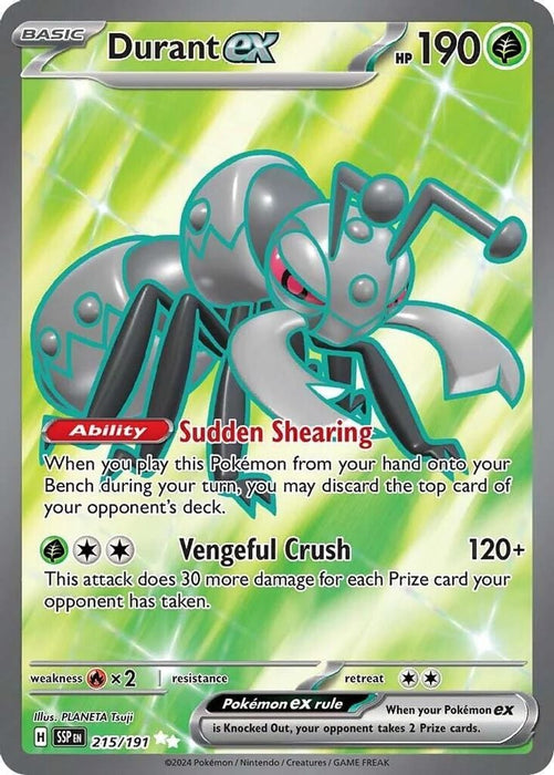 Durant ex 215 191 (#215/191) (SV08: Surging Sparks) Near Mint Holofoil