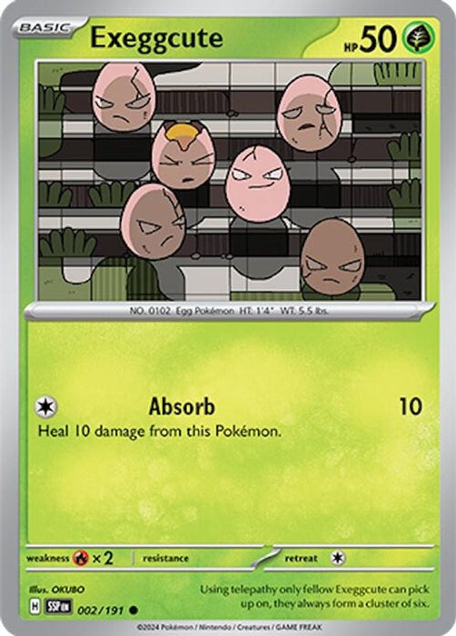 Exeggcute 002 191 (#002/191) (SV08: Surging Sparks) Near Mint Reverse Holofoil
