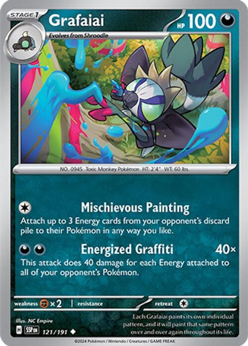 Grafaiai (#121/191) (SV08: Surging Sparks) Near Mint Reverse Holofoil