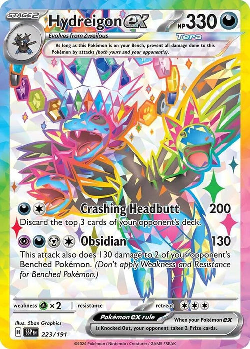 Hydreigon ex 223 191 (#223/191) (SV08: Surging Sparks) Near Mint Holofoil