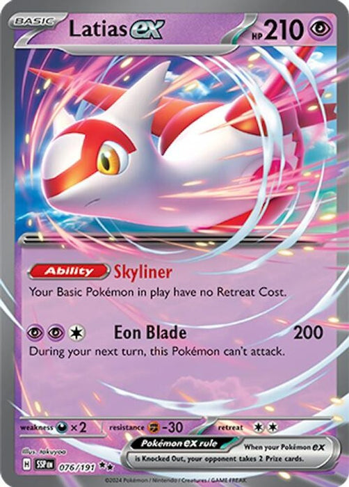 Latias ex 076 191 (#076/191) (SV08: Surging Sparks) Near Mint Holofoil