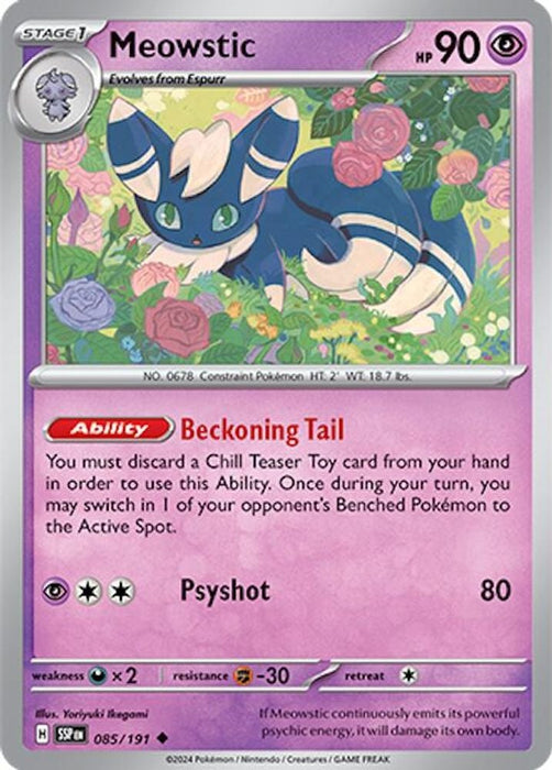Meowstic (#085/191) (SV08: Surging Sparks) Near Mint Reverse Holofoil
