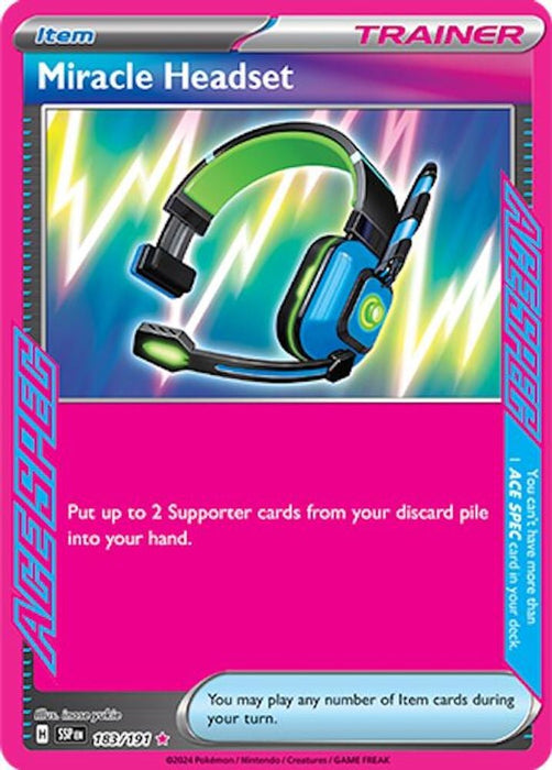 Miracle Headset (#183/191) (SV08: Surging Sparks) Near Mint Holofoil