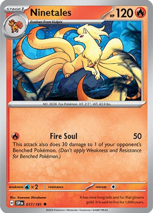 Ninetales (#017/191) (SV08: Surging Sparks) Near Mint Reverse Holofoil