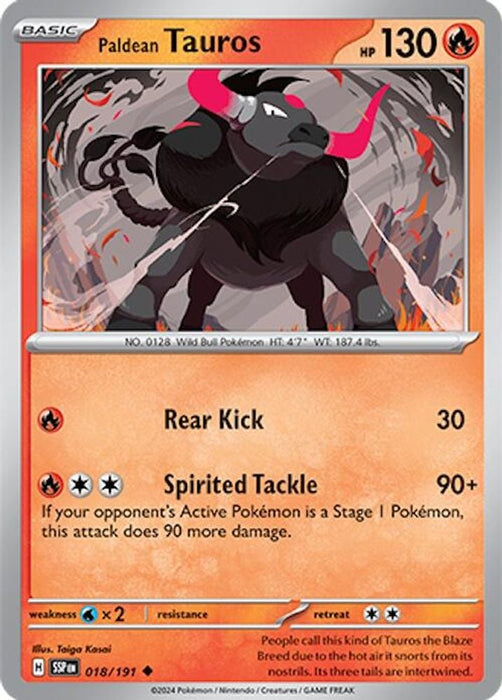Paldean Tauros 018 191 (#018/191) (SV08: Surging Sparks)