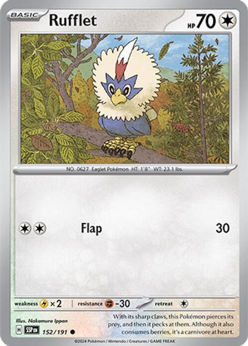 Rufflet (#152/191) (SV08: Surging Sparks) Near Mint Reverse Holofoil