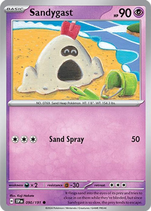 Sandygast (#090/191) (SV08: Surging Sparks) Near Mint Reverse Holofoil