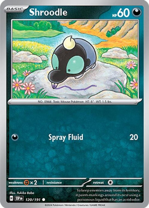 Shroodle (#120/191) (SV08: Surging Sparks) Near Mint Reverse Holofoil