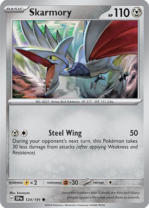 Skarmory 124 191 (#124/191) (SV08: Surging Sparks) Near Mint Reverse Holofoil