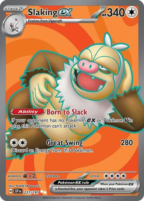 Slaking ex 227 191 (#227/191) (SV08: Surging Sparks) Near Mint Holofoil