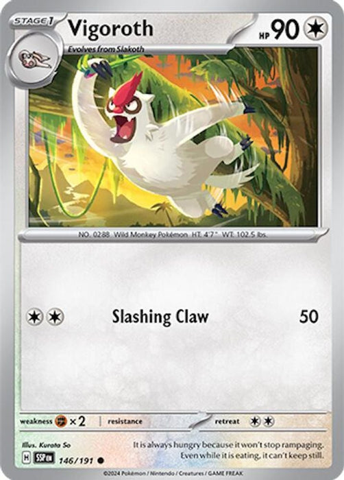 Vigoroth (#146/191) (SV08: Surging Sparks) Near Mint Reverse Holofoil