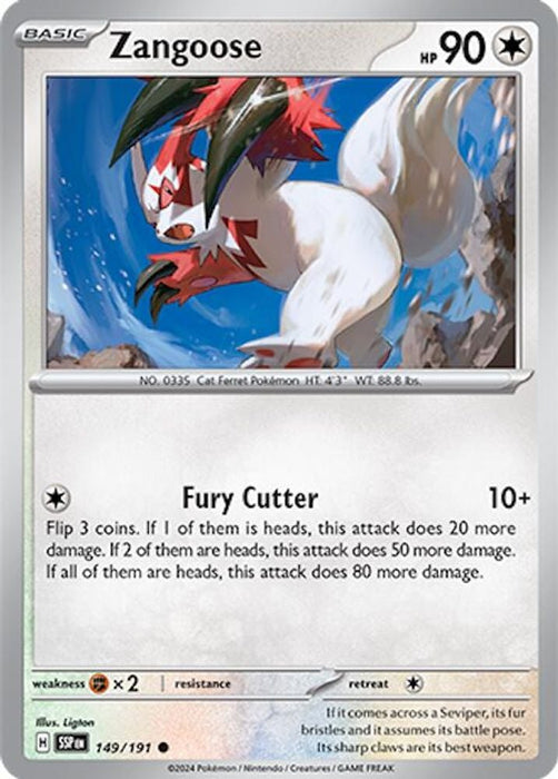 Zangoose (#149/191) (SV08: Surging Sparks) Near Mint Reverse Holofoil