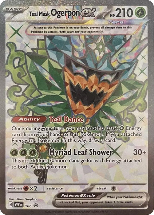 Teal Mask Ogerpon ex - 166 (#166) (SV: Scarlet & Violet Promo Cards) Near Mint Holofoil