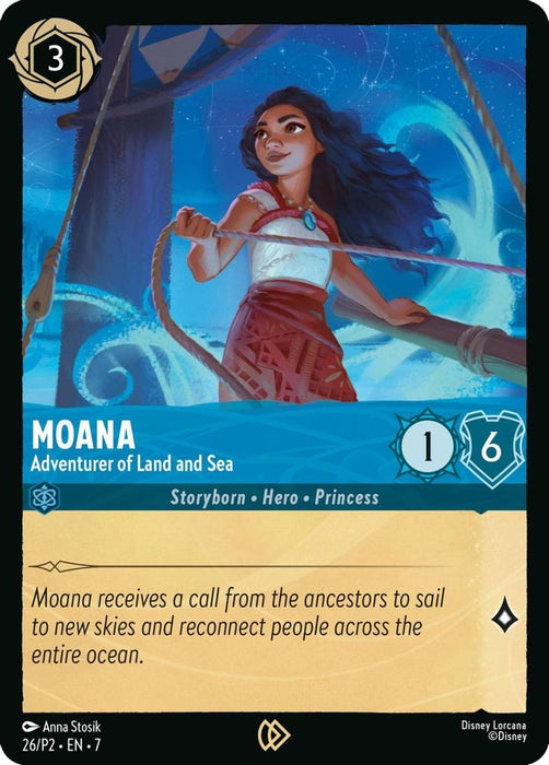Moana - Adventurer of Land and Sea (#26) (Disney Lorcana Promo Cards) Near Mint Cold Foil