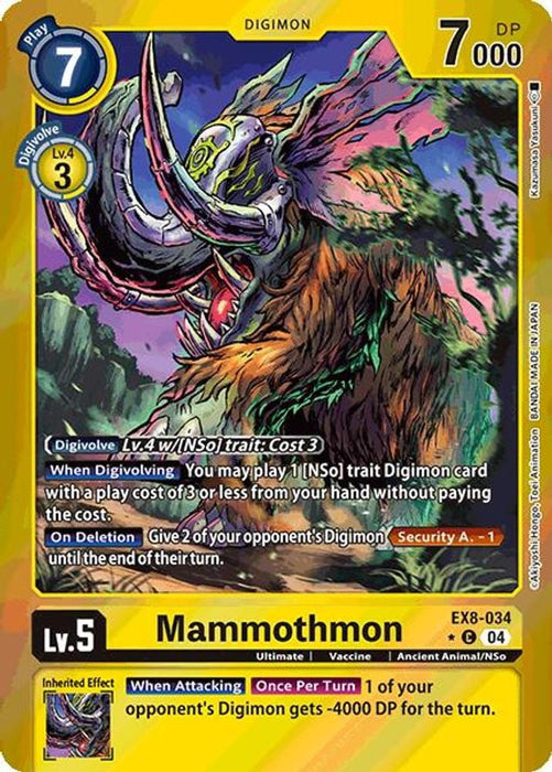 Mammothmon (Limited Foil) (#EX8-034 C) (Chain of Liberation) Near Mint Foil