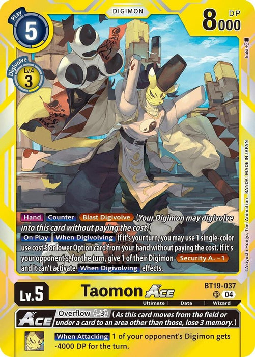 Taomon ACE (#BT19-037 SR) (Release Special Booster 2.5) Near Mint Foil