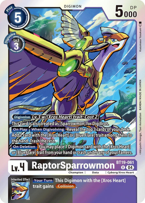 Image for RaptorSparrowmon (BT19-061 R) - Digimon Card Game