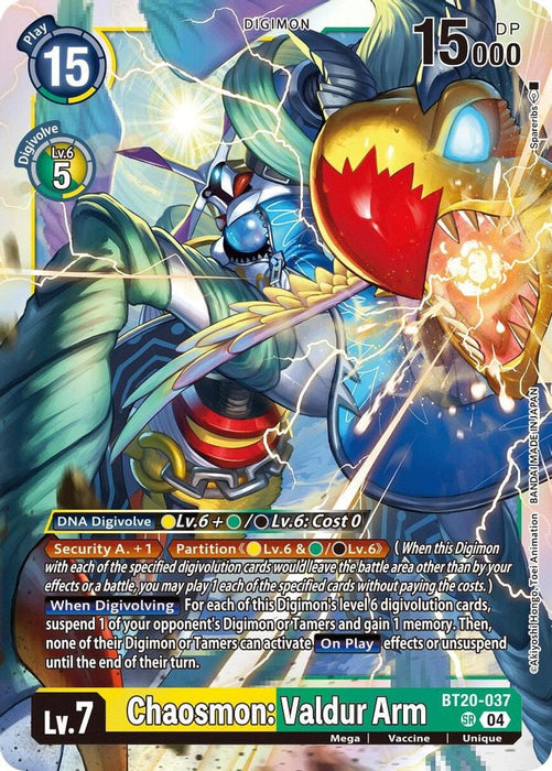 Chaosmon: Valdur Arm (#BT20-037 SR) (Release Special Booster 2.5) Near Mint Foil