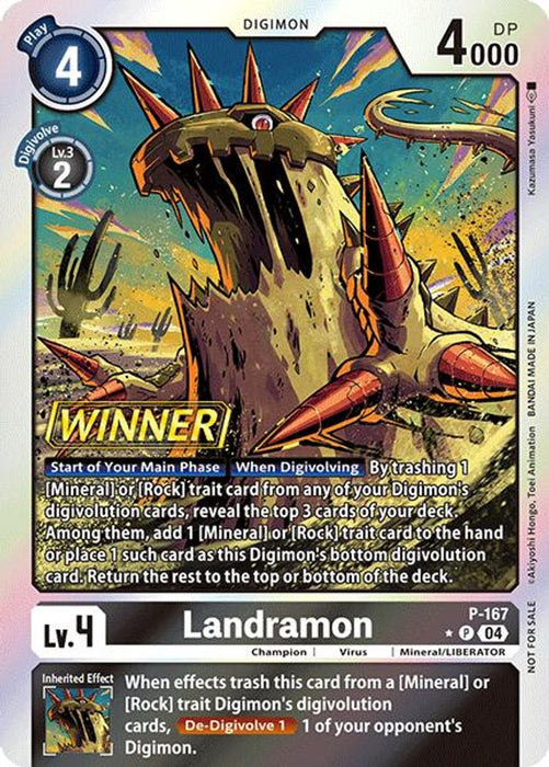 Landramon (Store Tournament 2025 Vol.1 Winner Pack) (#P-167 P) (Digimon Promotion Cards) Near Mint Foil