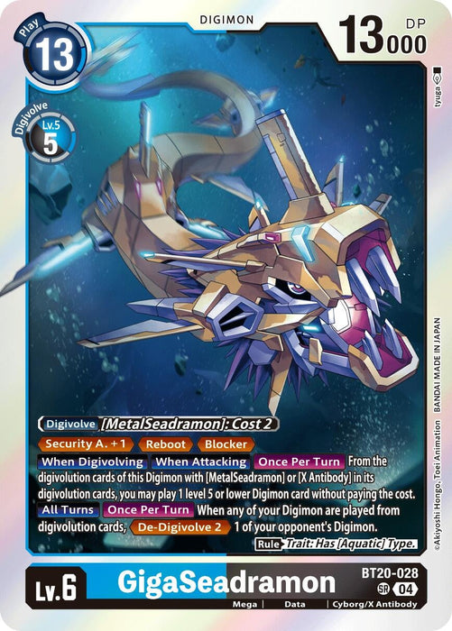 Image for GigaSeadramon (BT20-028 SR) - Digimon Card Game