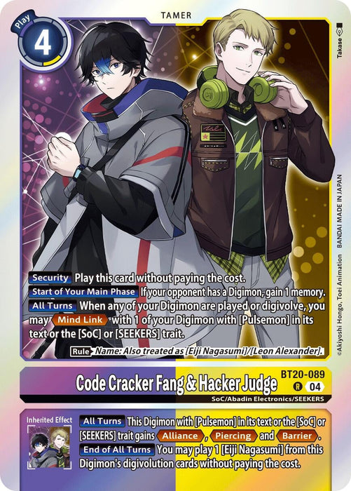 Image for Code Cracker Fang & Hacker Judge (BT20-089 R) - Digimon Card Game