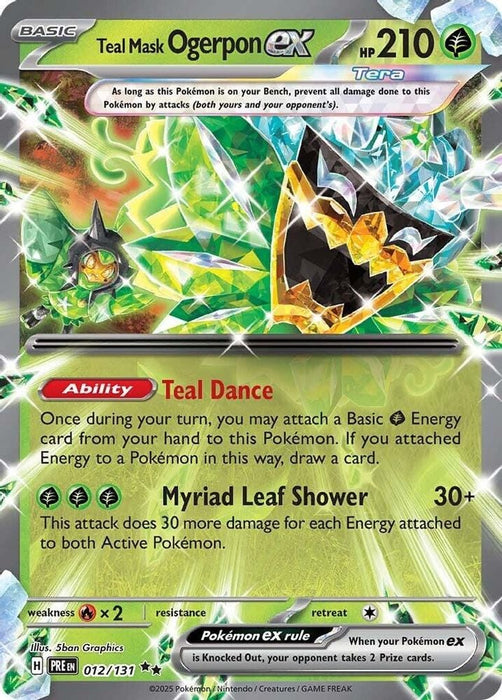 Teal Mask Ogerpon ex 012 131 (#012/131) (SV: Prismatic Evolutions) Near Mint Holofoil