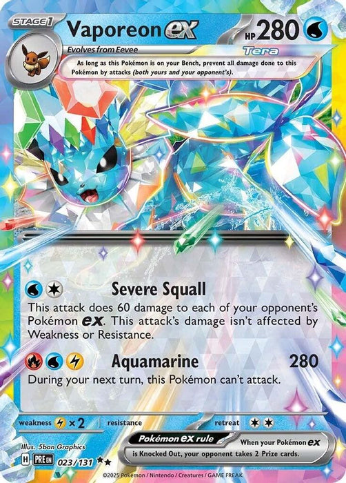 Vaporeon ex - 023/131 (#023/131) (SV: Prismatic Evolutions) Near Mint Holofoil