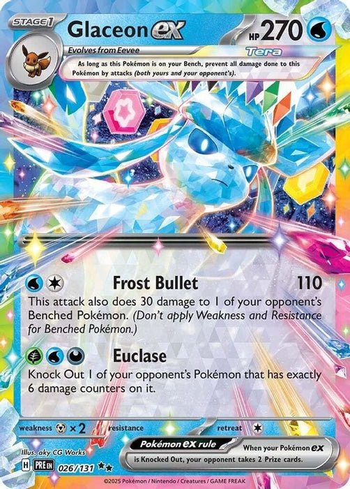 Glaceon ex 026 131 (#026/131) (SV: Prismatic Evolutions) Near Mint Holofoil