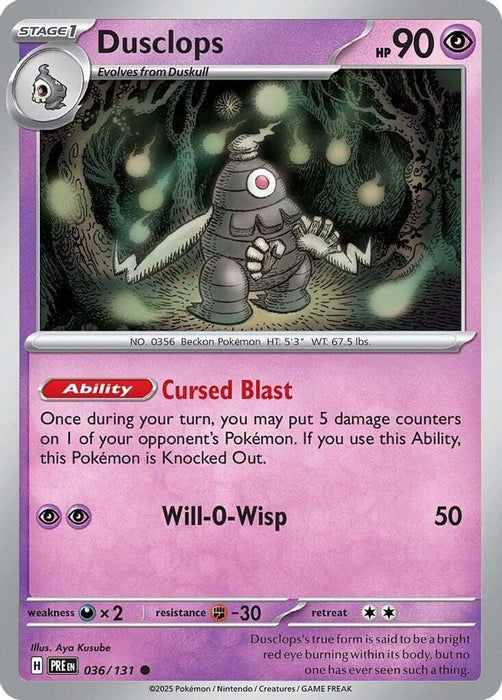 Dusclops (#036/131) (SV: Prismatic Evolutions) Near Mint