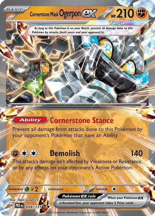 Cornerstone Mask Ogerpon ex 058 131 (#058/131) (SV: Prismatic Evolutions) Near Mint Holofoil
