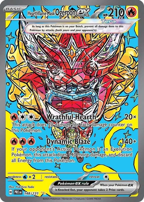 Hearthflame Mask Ogerpon ex 148 131 (#148/131) (SV: Prismatic Evolutions) Near Mint Holofoil