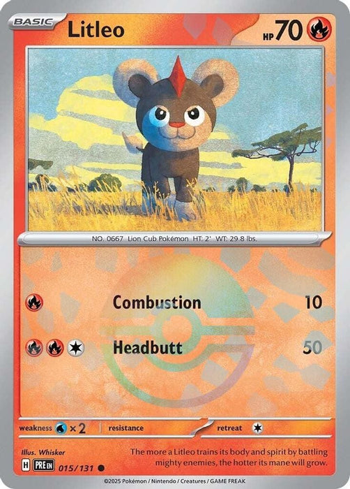 Litleo Poke Ball Pattern (#015/131) (SV: Prismatic Evolutions) Near Mint Holofoil