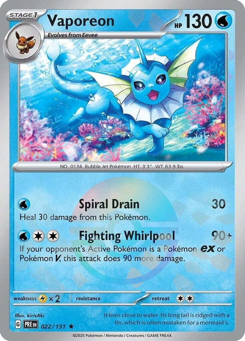 Vaporeon Poke Ball Pattern (#022/131) (SV: Prismatic Evolutions) Near Mint Holofoil
