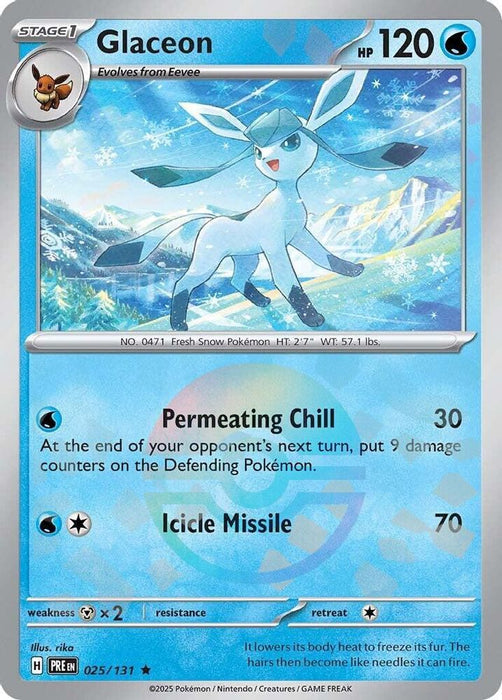 Glaceon (Poke Ball Pattern) (#025/131) (SV: Prismatic Evolutions) Near Mint Holofoil