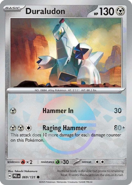 Duraludon Poke Ball Pattern (#069/131) (SV: Prismatic Evolutions) Near Mint Holofoil
