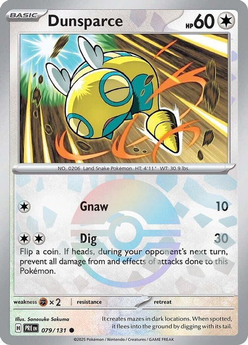 Dunsparce Poke Ball Pattern (#079/131) (SV: Prismatic Evolutions) Near Mint Holofoil