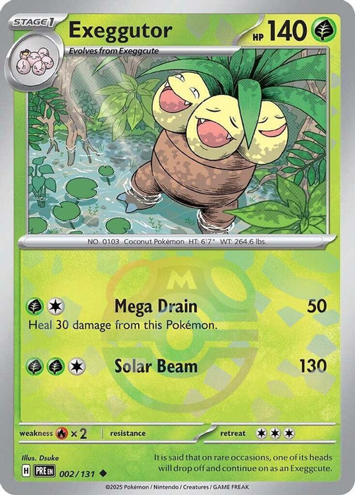 Exeggutor Master Ball Pattern (#002/131) (SV: Prismatic Evolutions) Near Mint Holofoil