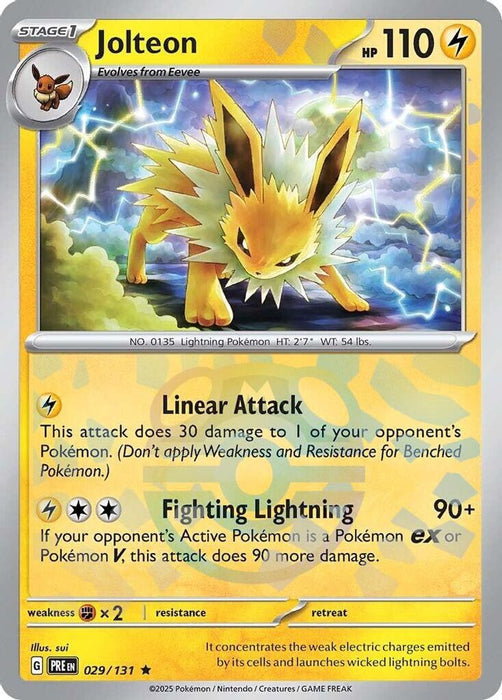 Jolteon (Master Ball Pattern) (#029/131) (SV: Prismatic Evolutions) Near Mint Holofoil