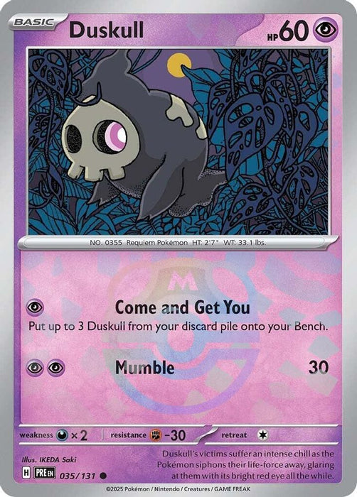 Duskull (Master Ball Pattern) (#035/131) (SV: Prismatic Evolutions) Near Mint Holofoil