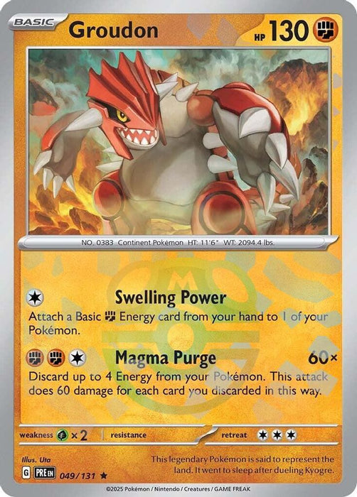 Groudon (Master Ball Pattern) (#049/131) (SV: Prismatic Evolutions) Near Mint Holofoil