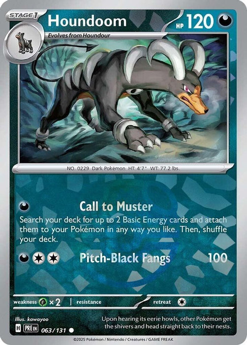 Houndoom (Master Ball Pattern) (#063/131) (SV: Prismatic Evolutions) Near Mint Holofoil