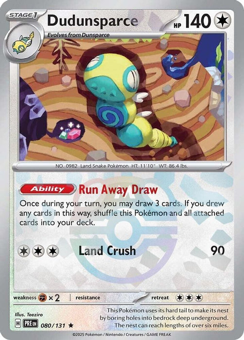 Dudunsparce (Master Ball Pattern) (#080/131) (SV: Prismatic Evolutions) Near Mint Holofoil