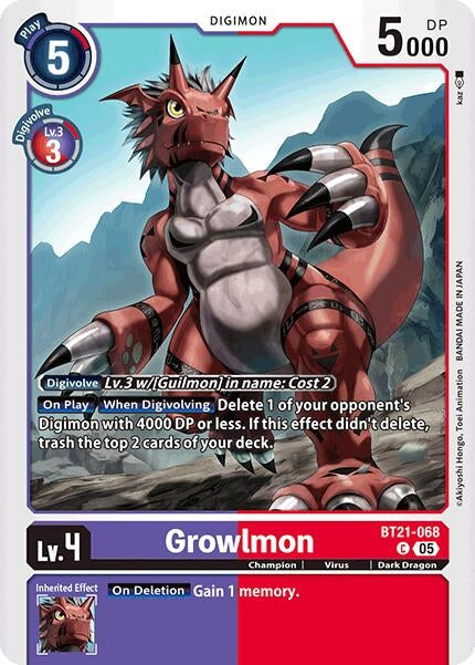 Image for Growlmon (BT21-068 C) - Digimon Card Game