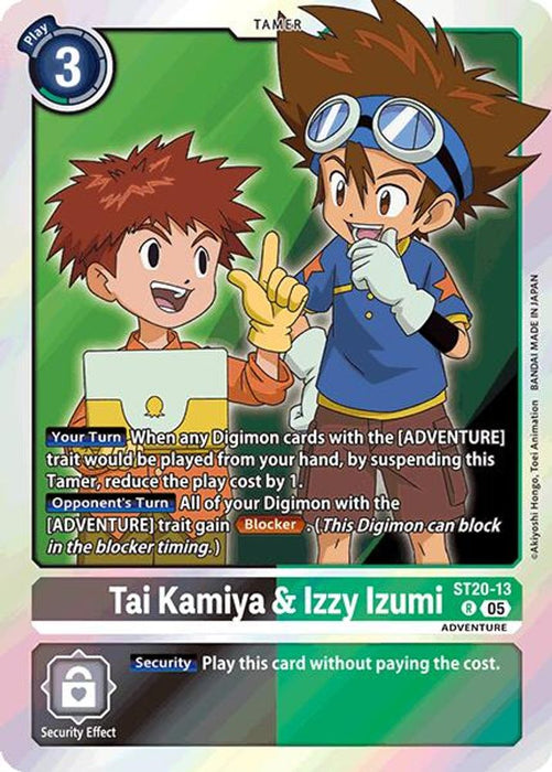 Tai Kamiya & Izzy Izumi (#ST20-13 R) (Starter Deck 20: Protector of Light) Near Mint Foil