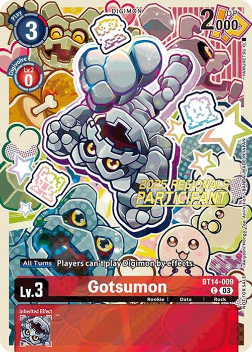 Gotsumon (2025 Regionals Participant) (#BT14-009 C) (Blast Ace) Near Mint Foil