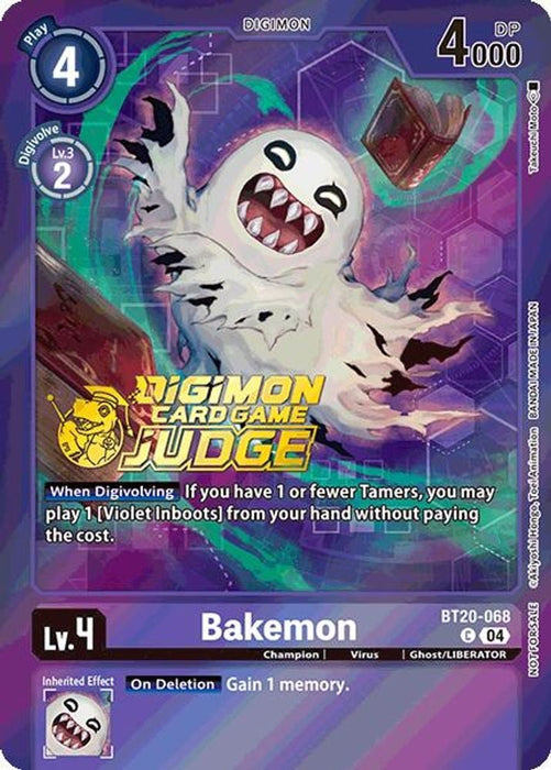 Bakemon (Judge Pack 2025 Wave 1) (#BT20-068 C) (Release Special Booster 2.5) Near Mint Foil