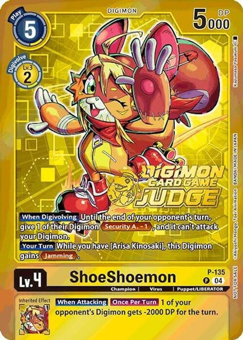 ShoeShoemon (Judge Pack 2025 Wave 1) (#P-135 P) (Digimon Promotion Cards) Near Mint Foil
