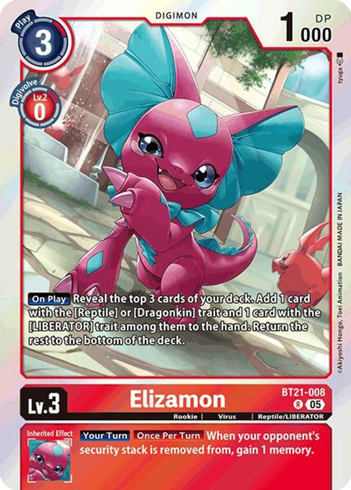 Elizamon (#BT21-008 R) (World Convergence) Near Mint Foil