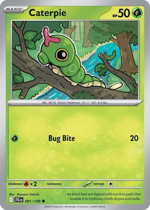 Caterpie (#001/159) (SV09: Journey Together) Near Mint Reverse Holofoil