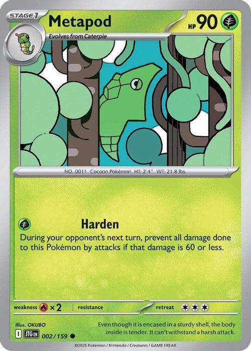 Metapod (#002/159) (SV09: Journey Together) Near Mint Reverse Holofoil